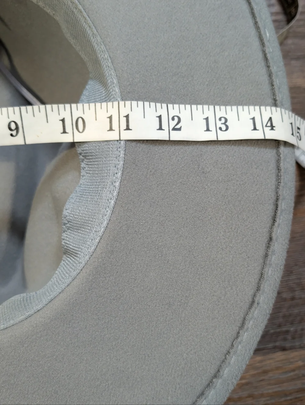 Boho Wide Brim Fedora Hat in Light Gray with Tan Faux Leather Band Cotton